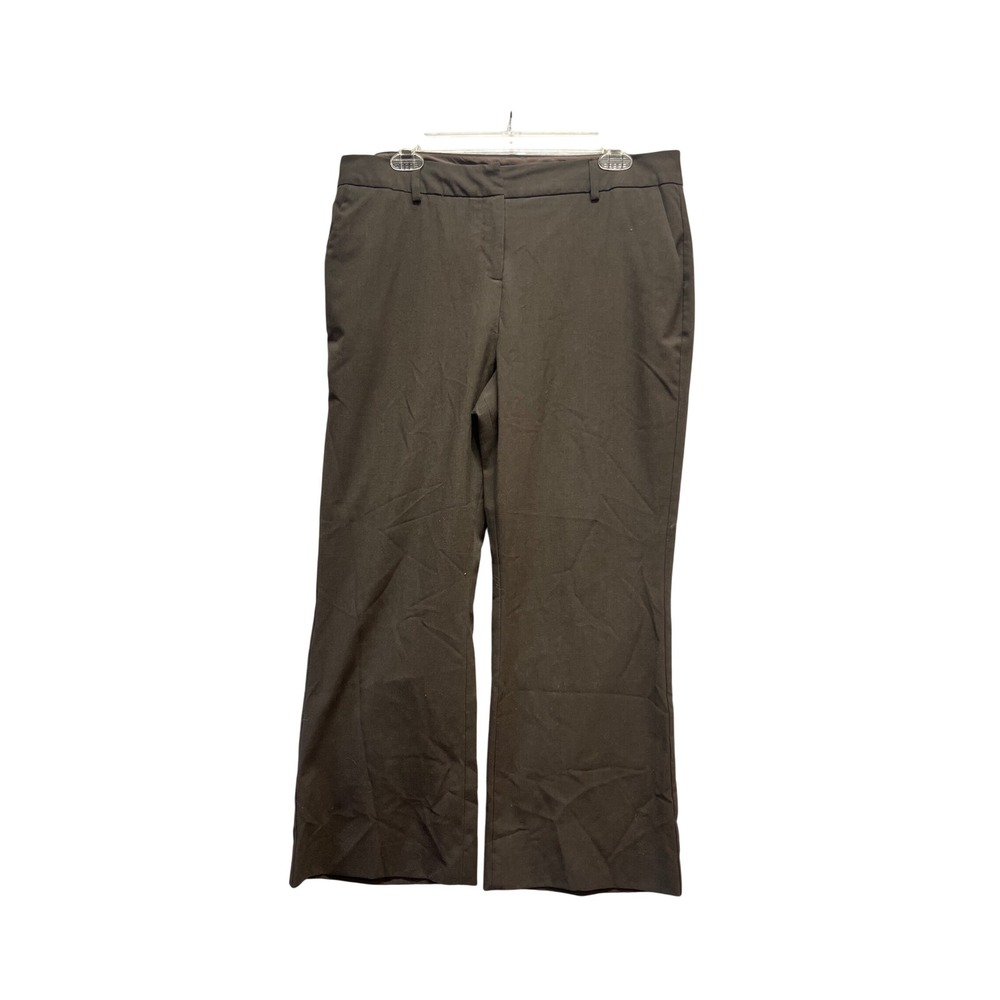 Isaac Mizrahi for Target Brown Straight Leg Dress Pants Womens 12 Flap Pockets